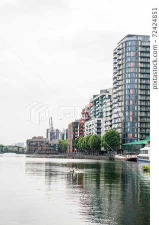 A modern riverside condominium in Docklands, east of London A modern riverside condominium in Docklands, east of London 72424851