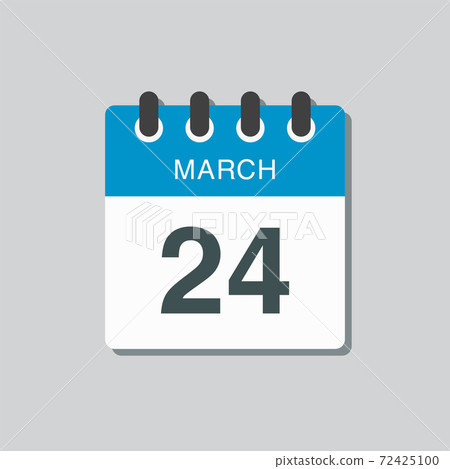 Icon day date 24 March, template calendar page 72425100