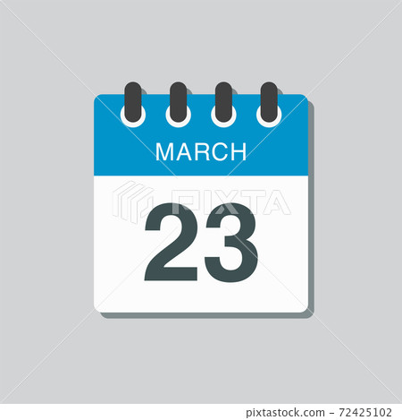 Icon day date 23 March, template calendar page 72425102