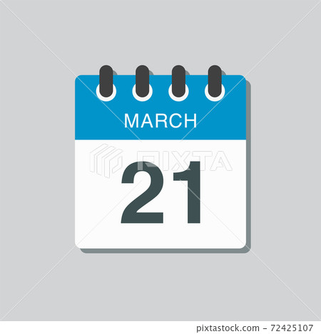 Icon day date 21 March, template calendar page Icon day date 21 March, template calendar page 72425107