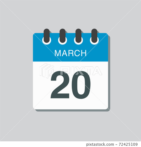 Icon day date 20 March, template calendar page 72425109