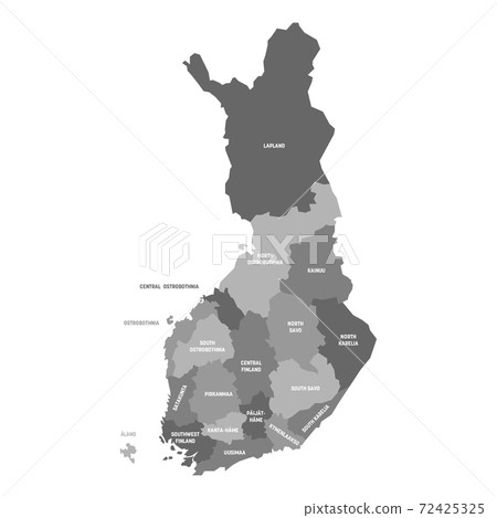 Finland - map of regions 72425325