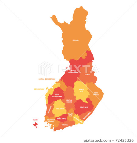 Finland - map of regions Finland - map of regions 72425326