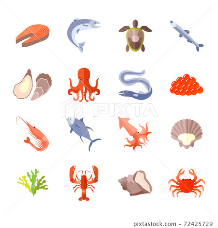 Sea Food Icon Flat Sea Food Icon Flat 72425729