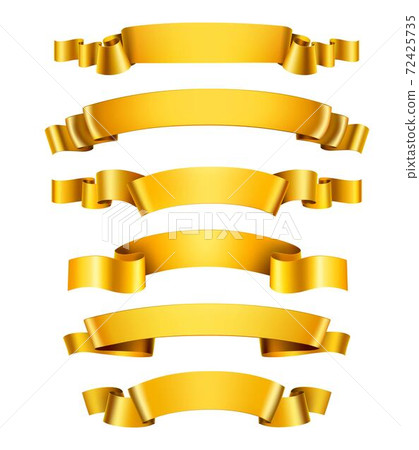Realistic Golden Ribbons Realistic Golden Ribbons 72425735