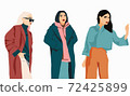 Set of Fashion girls flat minimalistic illustration 72425899
