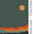 Vector illustration of a mountain landscape with forest. sunset in the mountains. 72425900