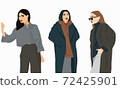 Set of Fashion girls flat minimalistic illustration 72425901