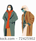 Set of girls in protective medical face masks illustration 72425902