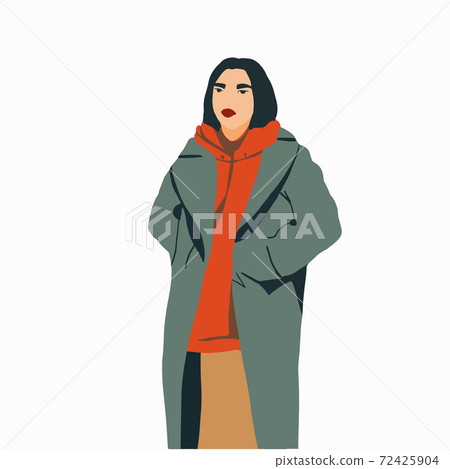 Set of Fashion girls flat minimalistic illustration Set of Fashion girls flat minimalistic illustration 72425904