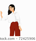 Set of Fashion girls flat minimalistic illustration 72425906