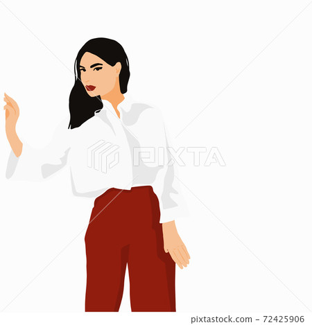 Set of Fashion girls flat minimalistic illustration Set of Fashion girls flat minimalistic illustration 72425906