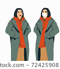 Set of girls in protective medical face masks illustration 72425908