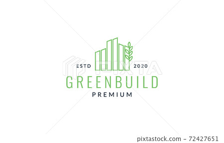 leaf line skyscraper logo vector icon... - Stock Illustration [72427651 ...