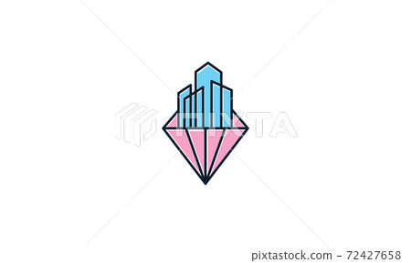 diamond with building skyscraper logo vector icon illustration design 72427658