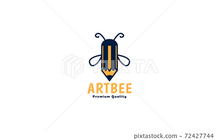 creative pencil with insect bee honey logo vector icon illustration design 72427744