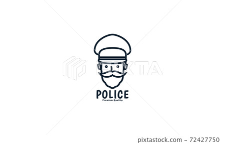 police with beard line logo vector icon... - Stock Illustration ...