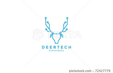 deer with line tech connect logo vector icon illustration design deer with line tech connect logo vector icon illustration design 72427779