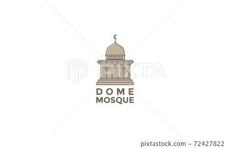 simple building architecture mosque dome line culture vintage logo vector icon illustration design 72427822