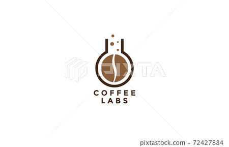 bottle laboratory with coffee bean logo vector icon design illustration 72427884