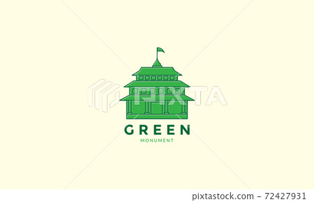 green building monument line logo vector icon design illustration green building monument line logo vector icon design illustration 72427931