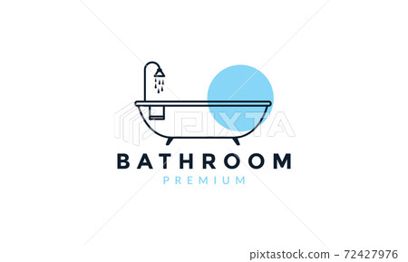 architecture interior line modern bathroom logo vector icon illustration design 72427976