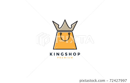 shop bag with crown king logo vector icon illustration design 72427997