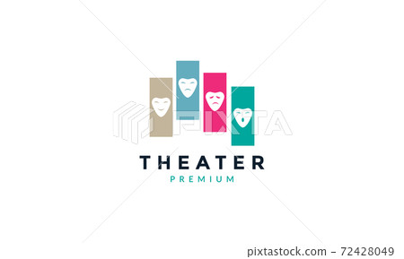 colorful face people mask for theater logo vector icon illustration design colorful face people mask for theater logo vector icon illustration design 72428049