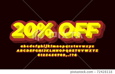 yellow and copper 3d text effect or font alphabet design modern 72428118