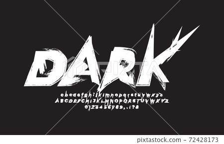 Brush font paint art black and white alphabet... - Stock Illustration ...