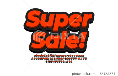 Super Sale font text 3d orange black Super Sale font text 3d orange black 72428271