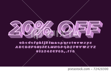 Off Sale Text Font Modern 3d Pink Stock Illustration 7240