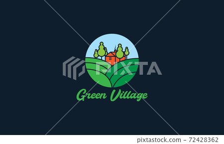 circle green plant with garden home tree abstract colorful logo icon vector illustration design 72428362