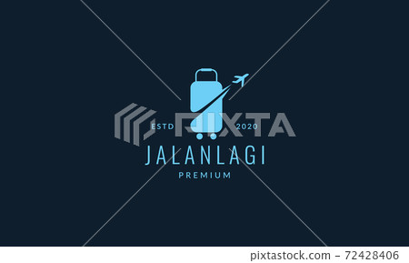 airplane with suitcase for travel transportation modern logo icon vector illustration design 72428406
