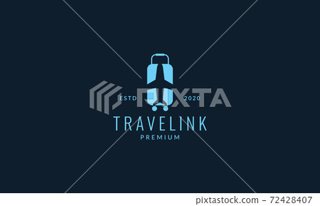 airplane with suitcase for travel transportation modern logo icon vector illustration design airplane with suitcase for travel transportation modern logo icon vector illustration design 72428407