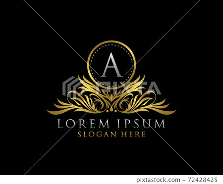 Letter A Luxury Logo. Monogram design elements, graceful template. Calligraphic elegant line art badge design. Business sign for Royalty, Letter Stamp, Boutique, Cafe, Hotel, Heraldic, Jewelry, 72428425