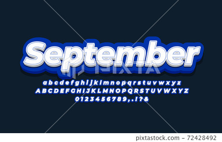 September month font 3d blue design September month font 3d blue design 72428492