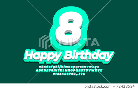 number 8 eight year celebration birthday font 3d cyan design number 8 eight year celebration birthday font 3d cyan design 72428554