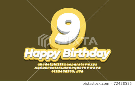 number 9 nine year celebration birthday font 3d yellow design number 9 nine year celebration birthday font 3d yellow design 72428555
