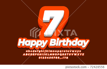 number 7 seven year celebration birthday font 3d orange design number 7 seven year celebration birthday font 3d orange design 72428556