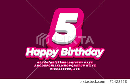 number 5 five year celebration birthday font 3d pink design modern number 5 five year celebration birthday font 3d pink design modern 72428558
