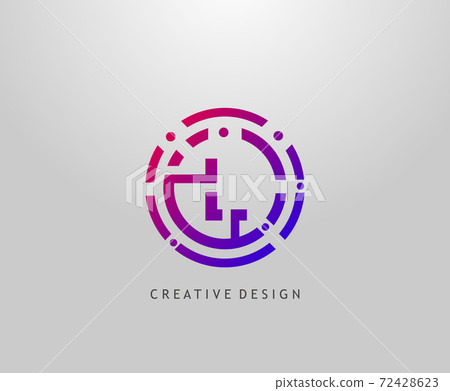 Abstract L Letter Logo. Modern Circle Network Technology Logo Design 72428623