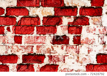 Texture of a brick wall with cracks and scratches which can be used as a background Texture of a brick wall with cracks and scratches which can be used as a background 72428792
