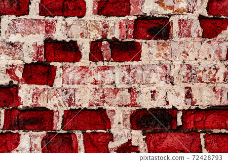 Texture of a brick wall with cracks and scratches which can be used as a background Texture of a brick wall with cracks and scratches which can be used as a background 72428793