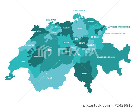Canton of Switzerland map Canton of Switzerland map 72429816