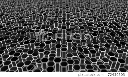 Black and white hexagonal shapes hi-tech pattern, abstract 3D rendering Black and white hexagonal shapes hi-tech pattern, abstract 3D rendering 72430303