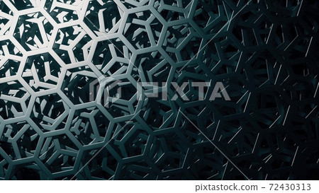 Moving metal hexagonal mesh layers, 3D rendering Moving metal hexagonal mesh layers, 3D rendering 72430313
