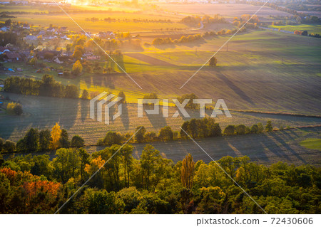 Panoramic sunset in Bohemian Paradise 72430606