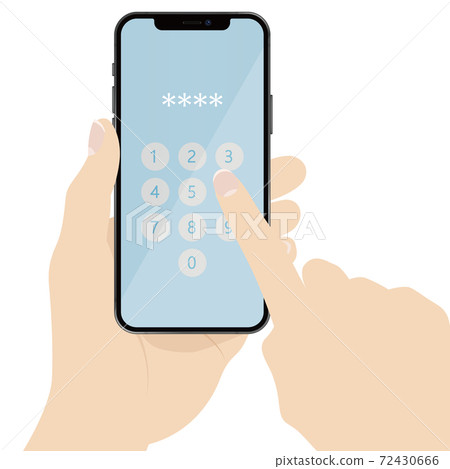 Smartphone identity authentication - Stock Illustration [72430666] - PIXTA