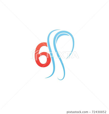 Number 6 icon logo combined with hijab icon design - Stock Illustration ...